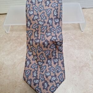 VTG 1960s Silk Tie SAVILE ROW For Sanger Harris All-Silk Italian Brown Paisley